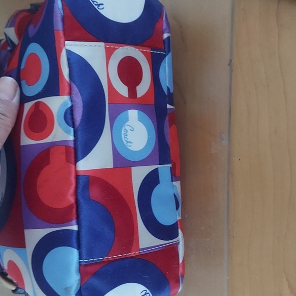 COACH Madison Op Art Resort Scarf Satin TopHandled Tote 2Pc Set - Picture 11 of 12